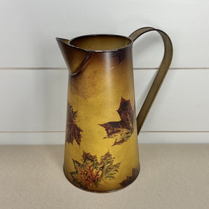 Metal Pitcher - Fall Leaves