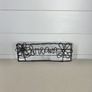 Wire & Wood Wall Art - Floral