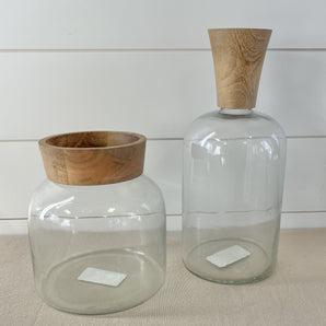 Glass/Wood Vase