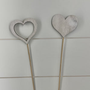 Floral Pick - Wood Heart