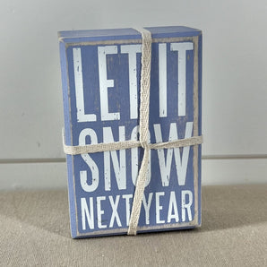 Box Sign & Sock Set - Let It Snow