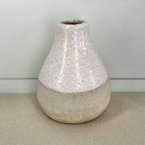 Ceramic Pot with Cream Glaze Top