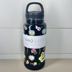 Fleur Noir Bottle - Black & Floral