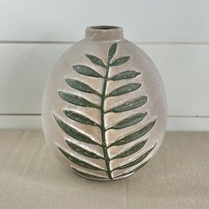 Leaf Vase - Green & Gray