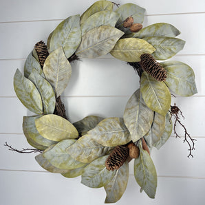 Magnolia Wreath - Brown