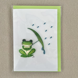 Quilling Card - Frog in Rain