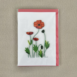 Quilling Card - Poppies