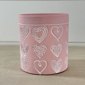 Planter - Pink with Hearts
