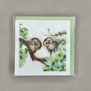 Quilling Greeting Card - Owlets