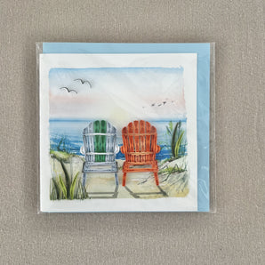 Quilling Greeting Card - Beach Chairs