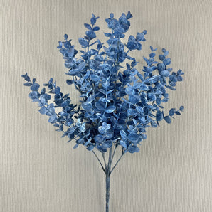 Faux Eucalyptus Bush - Blue