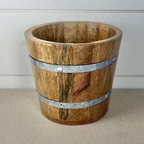 Utensil Holder - Wood Barrel