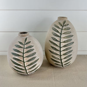 Leaf Vase - Green & Gray