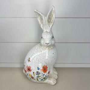 Ceramic Bunny - Sitting with Florals