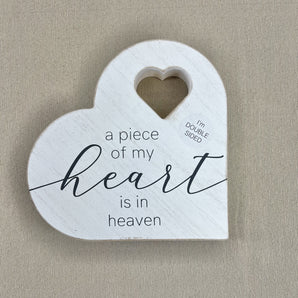 Wood Heart Sign - in Heaven