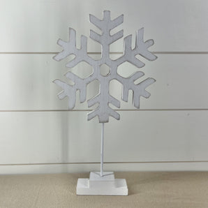 Wood Cutout on Stand - Snowflake