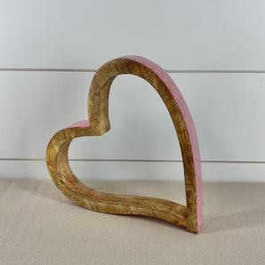 Wood Heart Cutout - Pink